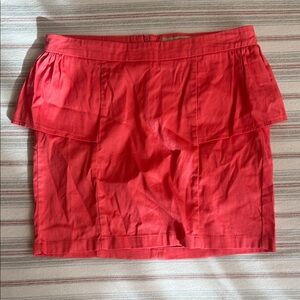 Pink Woman Bright Red Skirt